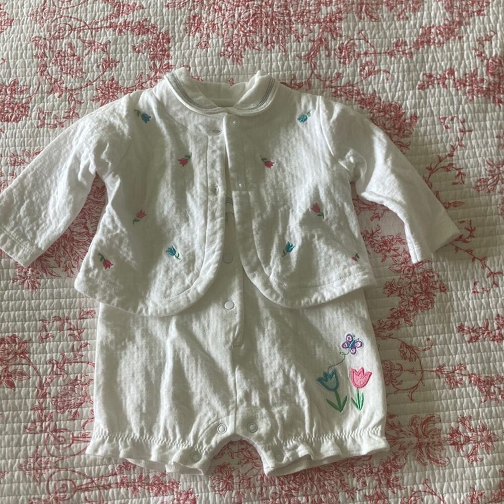 Nursery Rhyme Cotton Baby Romper and Jacket, 6-9 Months